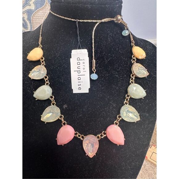 NEW WITH TAGS Stunning adjustable RARE FIND Mid-Century Multi-gemstone Framed St - Picture 1 of 7